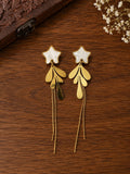 Star Tassel Drop Earrings for Women & Girls | Gold Plated Mother of Pearl Finish Dangle Earrings | Lightweight Fashion Jewelry for Party, Festive, Casual & Western Wear