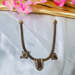 ✨ Divine Venkateswara Small Necklace with Moti