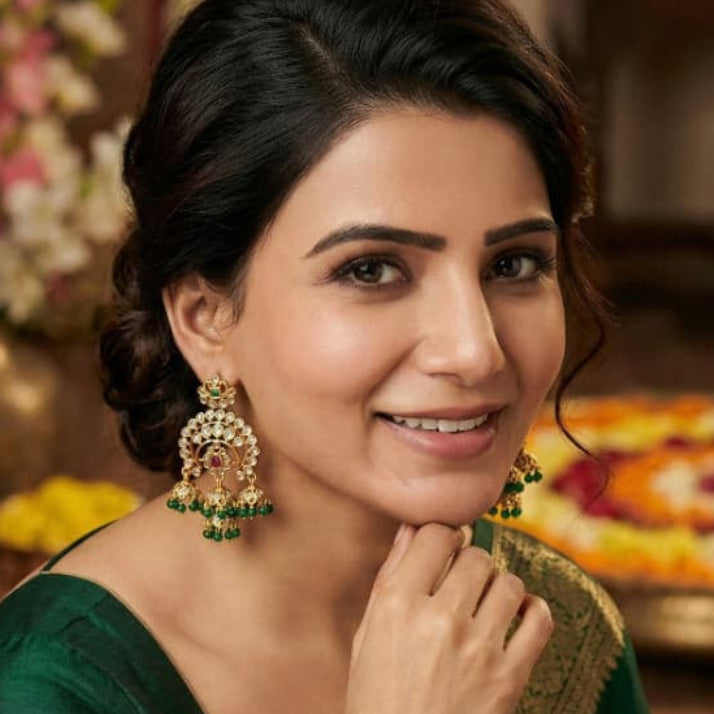 Traditional 3 Butta Stone Jhumkas 💛