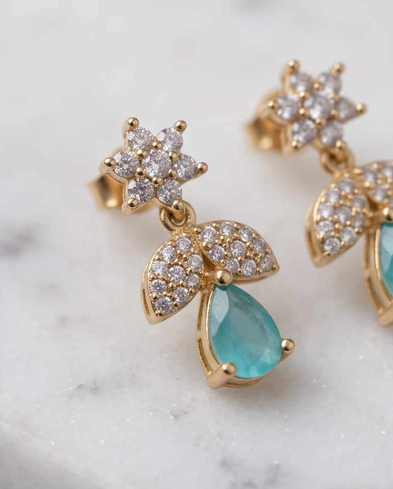 Silver Finish American Diamond Jhumka Earrings with Pearl Drops