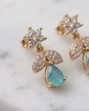 Silver Finish American Diamond Jhumka Earrings with Pearl Drops
